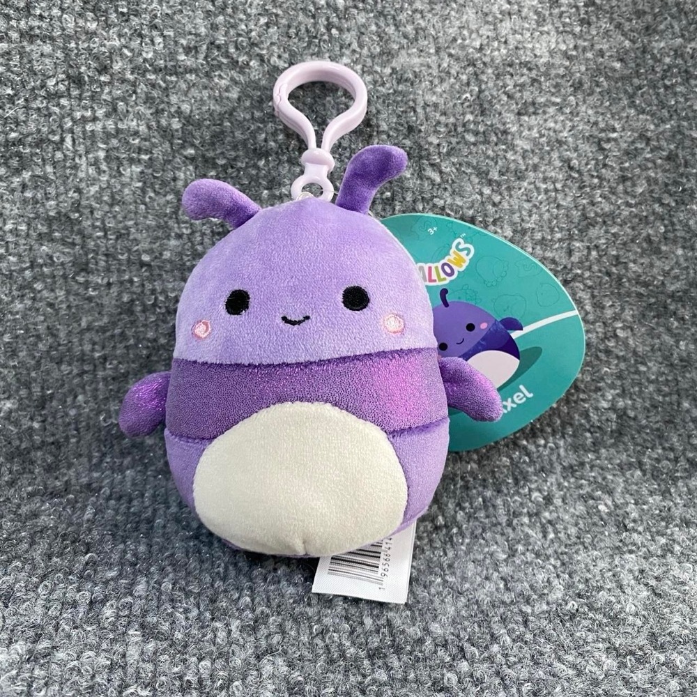 SQUISHMALLOWS AXEL THE PURPLE BEETLE 3.5" CLIP-ON PLUSH TOY